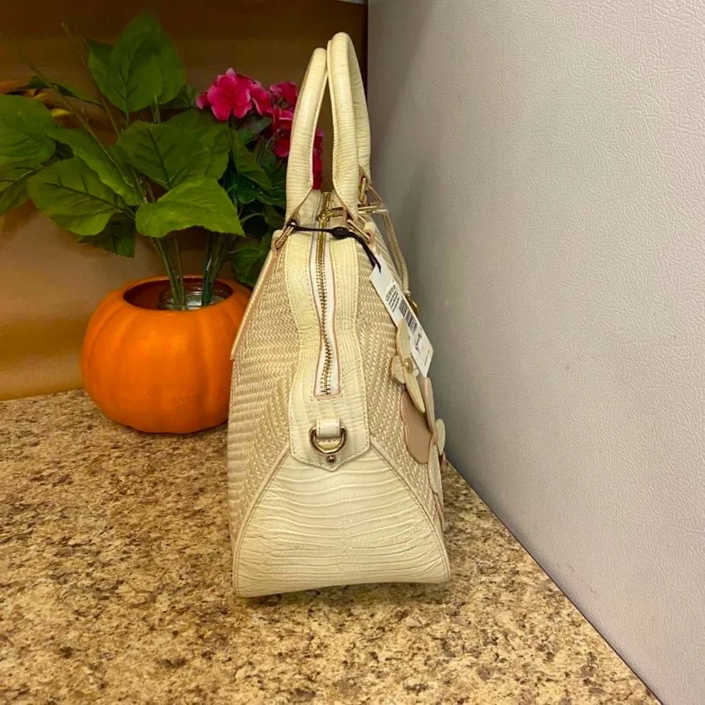 Brahmin Cream Hudson Satchel